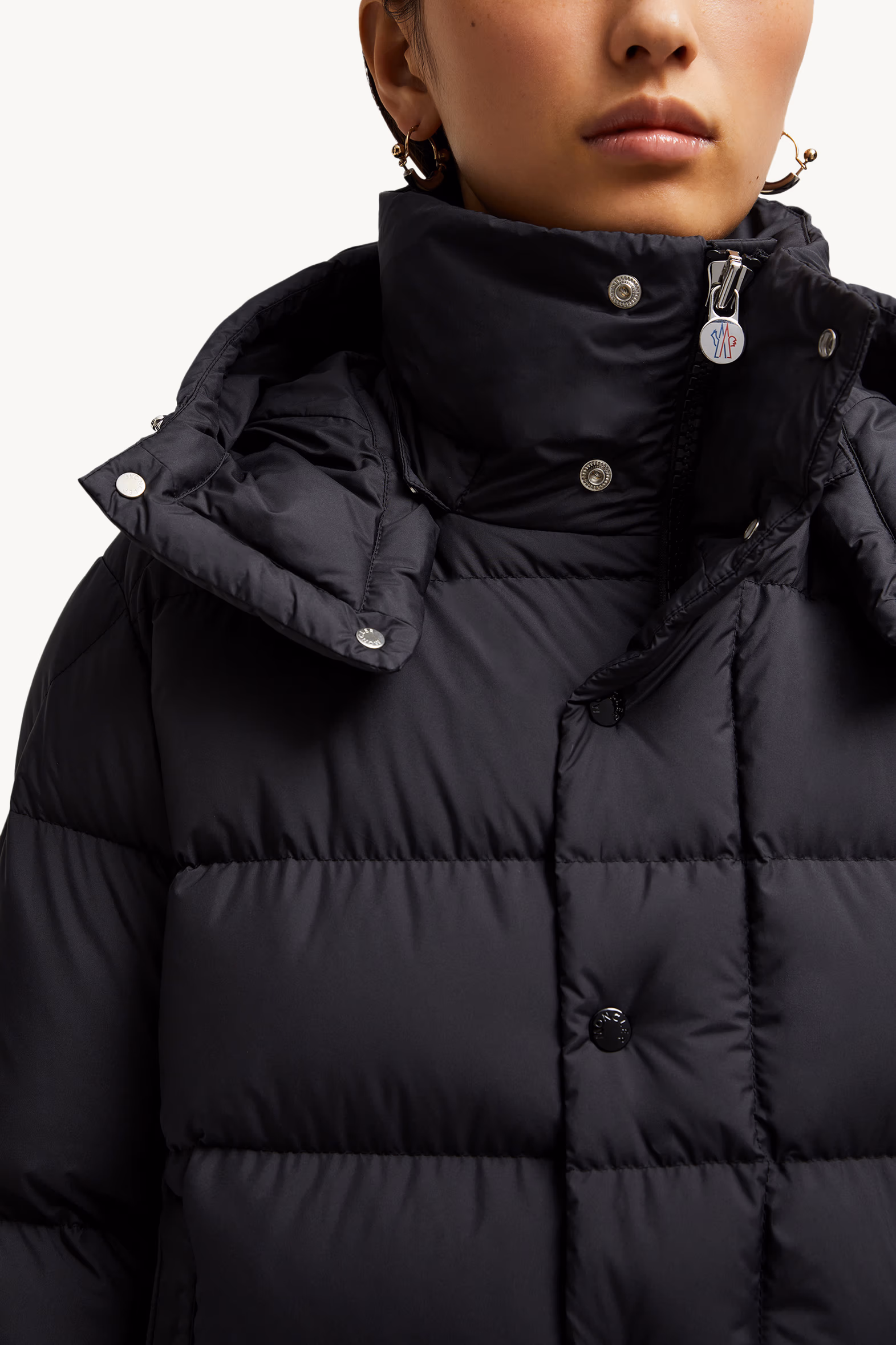 Moncler Maya 70 Hooded Short Down Jacket Women Black Moncler 7